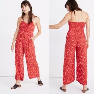 Madewell Ruched Wide-Leg Jumpsuit